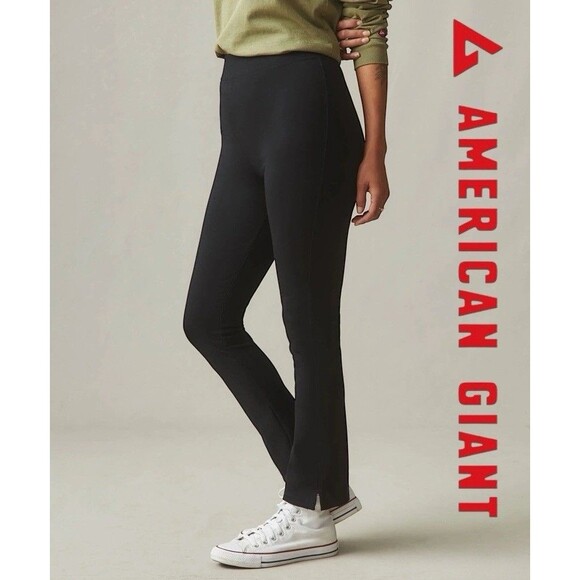 American Giant Black Crop Pants 16 Ponte Kick Flare 4 Way Stretch 26” Inseam XL - Picture 1 of 8
